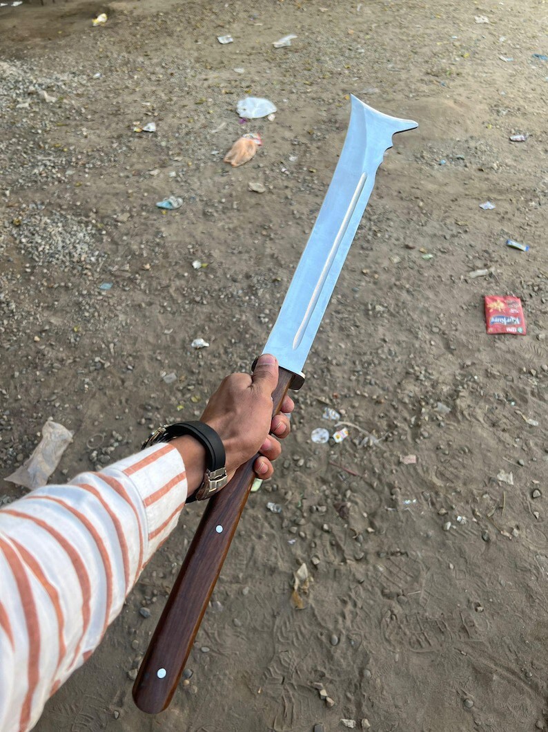 Custom Handmade Carbon Steel Blade Tactical Machete Sword| Hunting Sword Camping