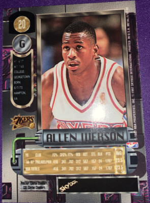 rare allen iverson cards RARE ROOKIE ALLEN IVERSON CARD. METAL UNIVERSE EDITION!!
