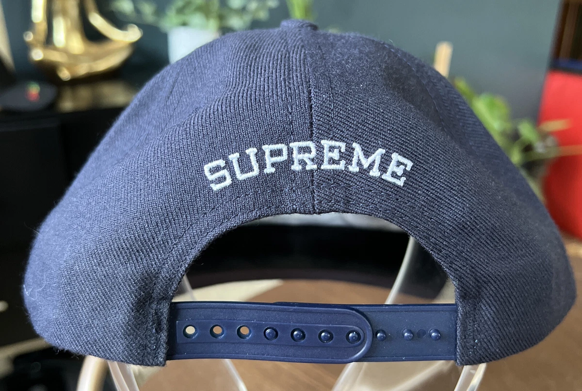 6 PANEL SUPREME ARABIC LOGO NAVY CAP HAT CAPS CASQUETTE CAMP NEW YORK  AUTHENTIC