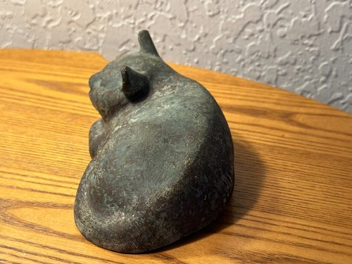 Asian Bronze Cat Sculpture - Picture 9 of 10