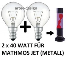 2 x Glühbirne Glühlampe Leuchtmittel Lavalampe MATHMOS JET (METALL) 40W NEU+OVP