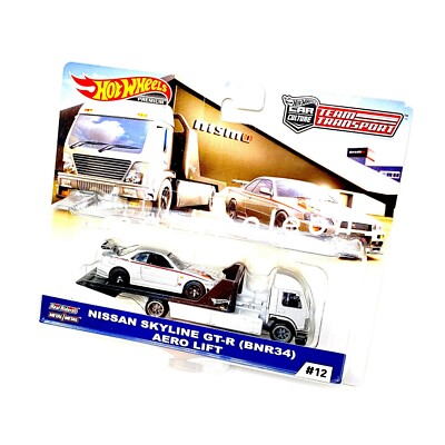 Hot Wheels Team Transport Nissan Skyline GT-R BNR34 Aero Lift Real Riders Metal 887961708844 | eBay