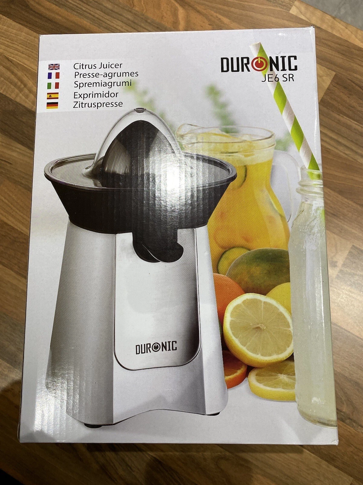 Duronic JE6 SR Slow Citrus Juicer, 100W, BPA-Free, 600ml Jug Capacity - silver