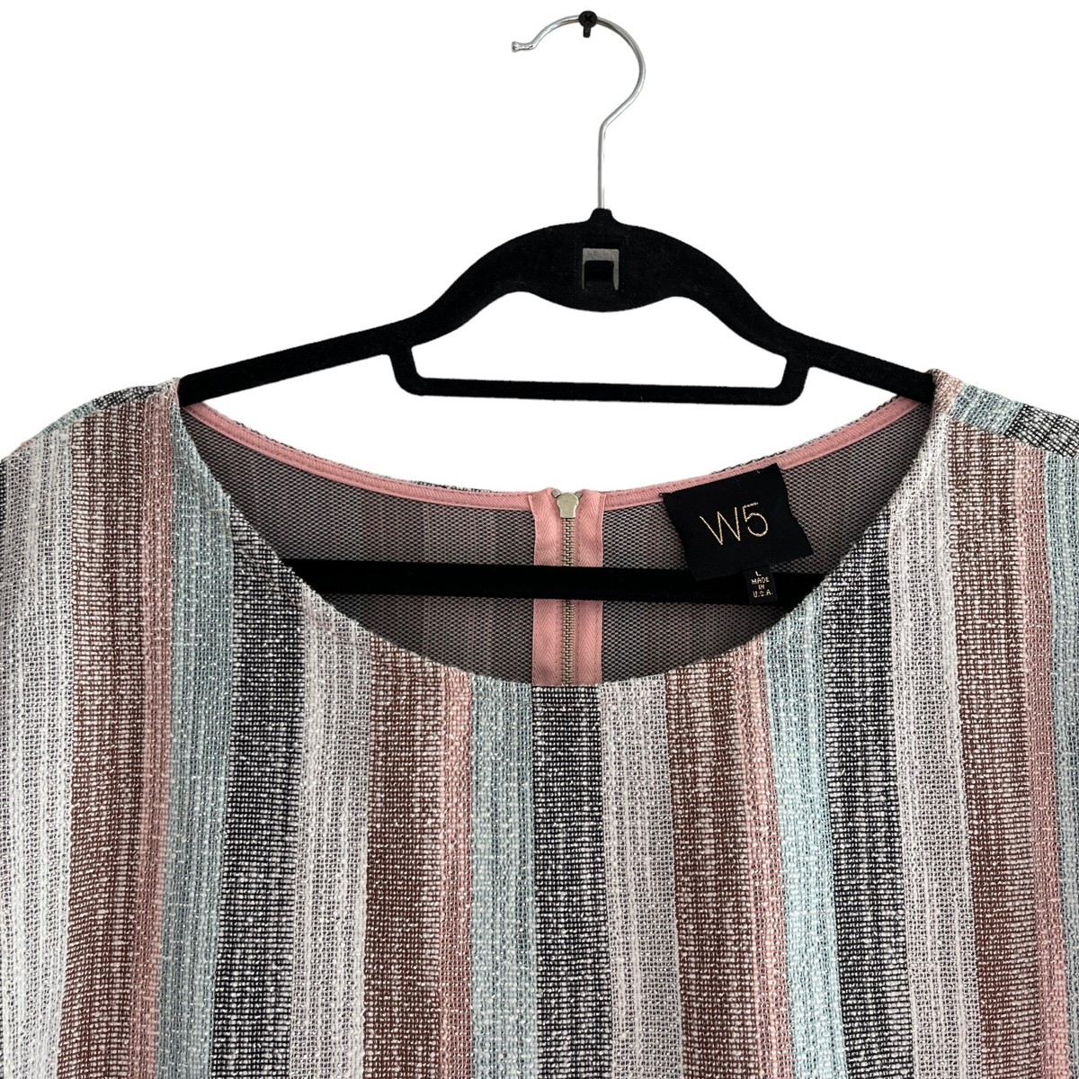 トップス sheller back ribbon stripe knit tops トップス sheller back ribbon stripe knit tops Shimmer Stripe