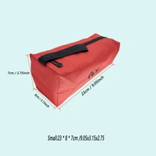 Red Heavy Duty Canvas Tool Bag Storage with Metal Zippers Portable Waterproof