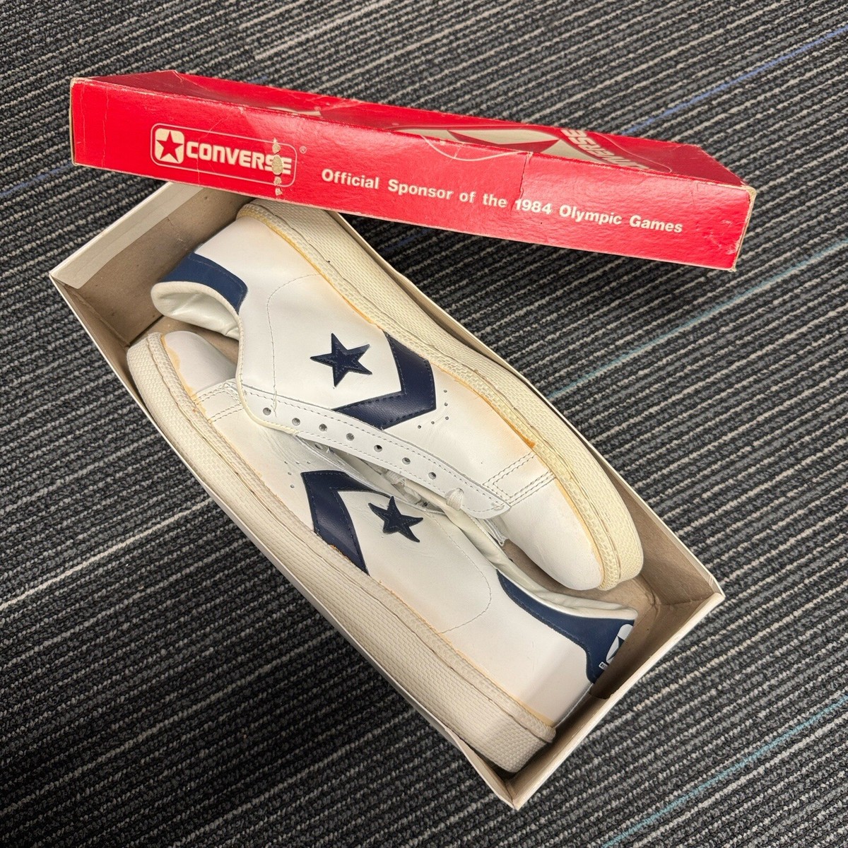 1980s Converse Oxford Pro Leather Low Sneaker Navy Blue All