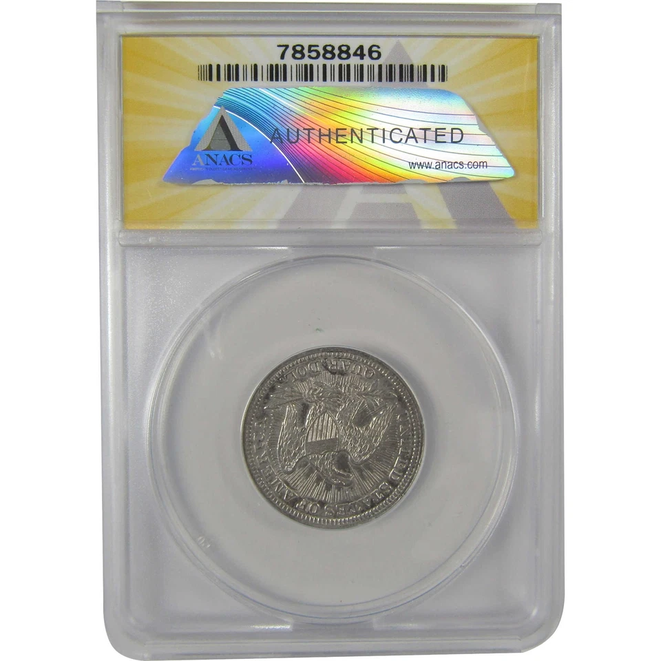 1853 Arrows Rays Seated Liberty Quarter AU 50 Details ANACS SKU:I20129 - Image 2 of 4