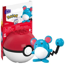 Mega Construx: Pokemon Marill with Poke Ball #HWR25 37Pcs Mint in Box