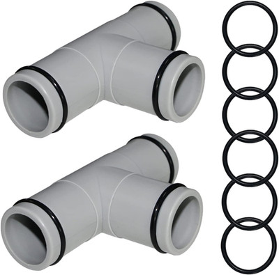 (2 PACK)1-1/4 Inch T Tee Joint Pool Filter Pump Hose Connector Replacement for I