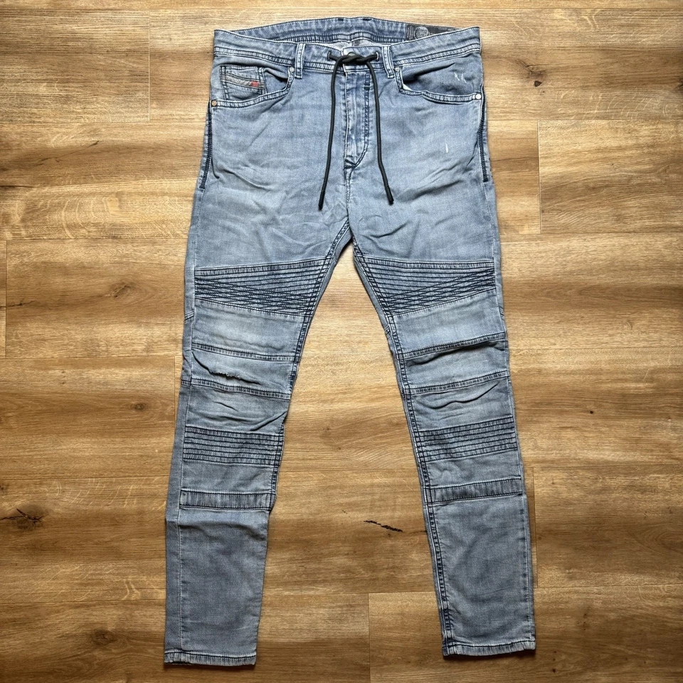 Pantalones deportivos Diesel Denim para hombre 30 azules Bakari-NE moto motociclista cordón rasgado 0688Y Foto 2 de 4