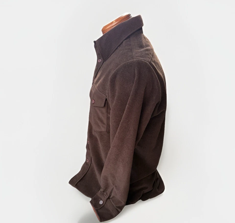 Camisa retro vintage Lee de fieltro marrón de terciopelo con botones talla M manga larga para hombre Foto 2 de 4