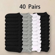 10 Pairs Unisex Ankle Quarter Socks Cotton Sport Low Cut Socks for Men Women B