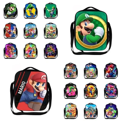 Super Mario Bros Luigi 3D Insulated Lunch Box Bags School Picnic Snack Cool bag
