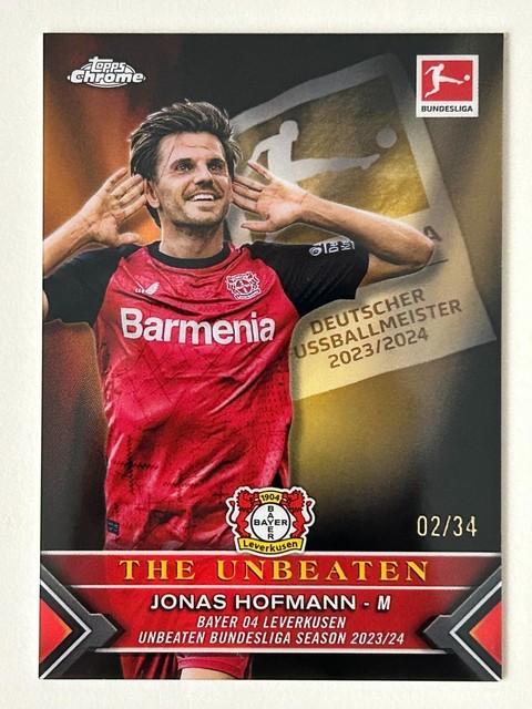 2024-25 Topps Chrome Bundesliga The Unbeaten Jonas Hofmann /34 Leverkusen