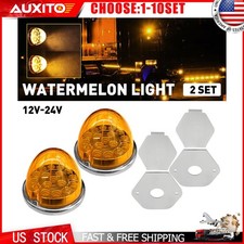 Amber Watermelon Lights LED Side Marker Turn Signal Lights with L-Bracket 4-40X