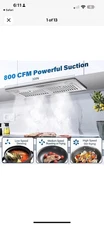 Zomagas 800CFM Built-in Range Hood 30in Insert Cook Vent Stainless Steel Filter
