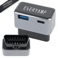 OBD2 to USB Adapter - USB-C USB-A Power Outputs - OBD2/OBD for Silver