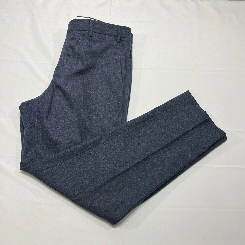 Pantalones de vestir Zanella Devon gris mezcla de lana frente plano 36 (ajuste: 37x32”) * Foto 3 de 4