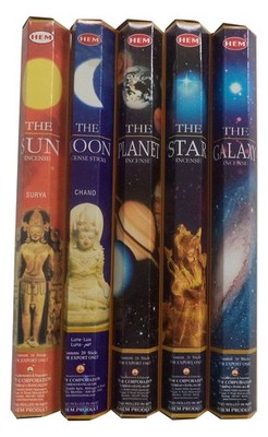 Celestial Incense Sticks Variety: Sun, Moon, Star, Planet, Galaxy - 100 Pack