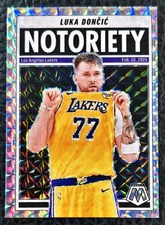 2024-25 MOSAIC LUKA DONCIC NOTORIETY SILVER PRIZM SP LAKERS MVP NMINT