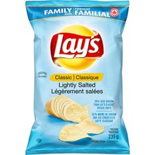 Lay's Lightly Salted Potato Chips, 235g/8.3 oz., Imported from Canada