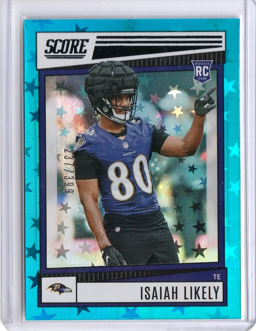 2022 Score - Isaiah Likely - Blue Stars / 399 - RC #372 - Baltimore Ravens