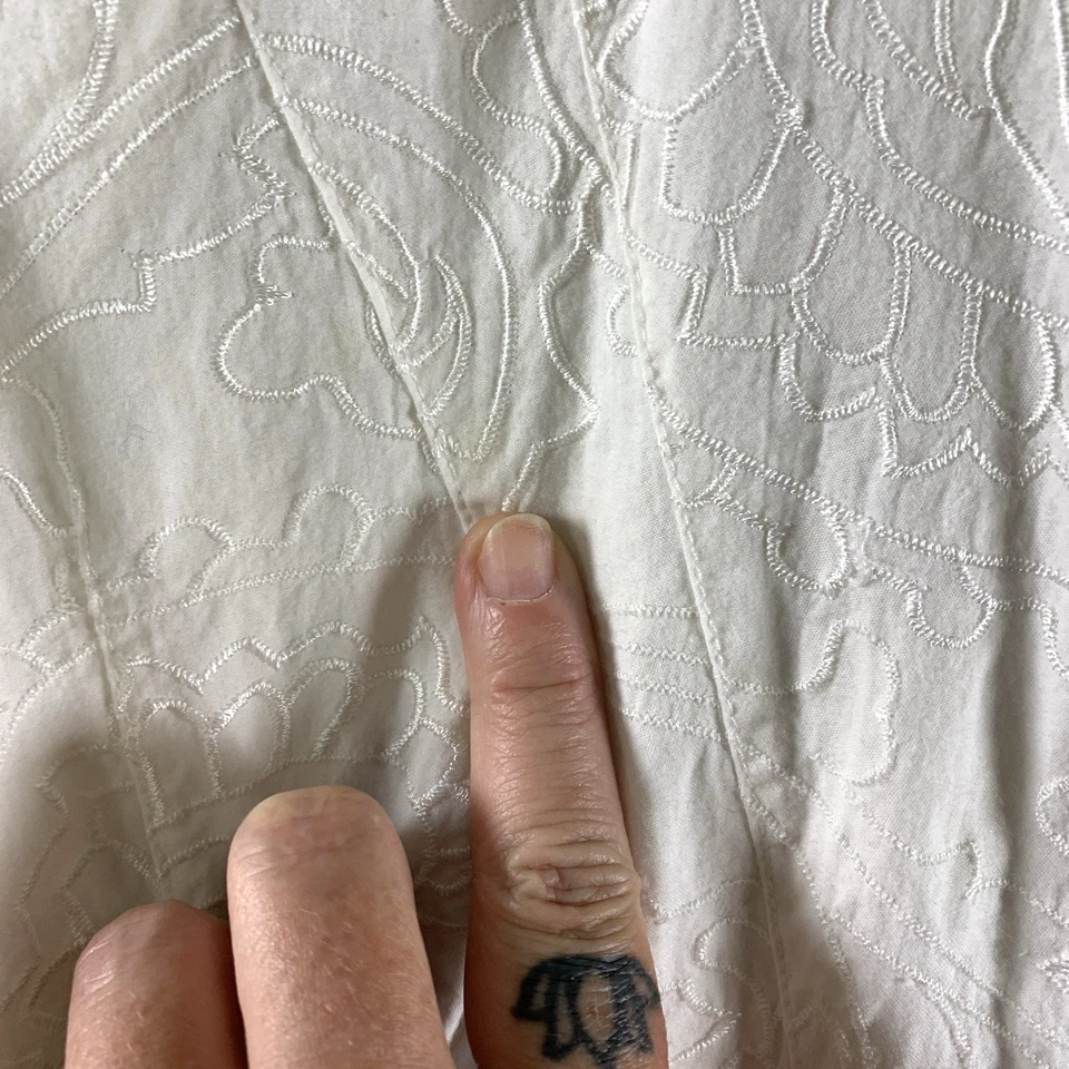 Top túnica boho boho costero bordado con botones palangre para mujer talla 12 Foto 4 de 4