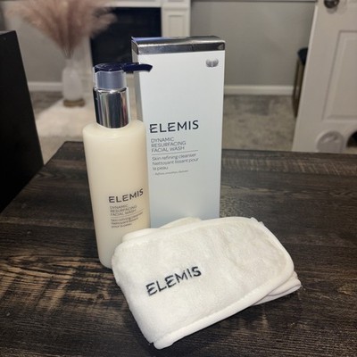 Elemis Dynamic Resurfacing Facial Wash Full Size 6.7 Oz W/ White Hair Wrap - NEW
