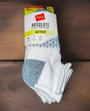 Hanes Boys 5 Pack Ankle Socks Size M Shoe Size 9-2.5 White