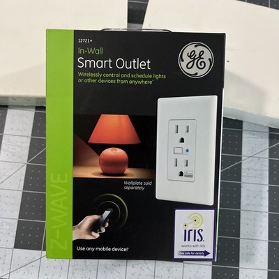 GE Smart Outlet In-Wall Z-Wave EZ 12721 Wireless WiFi Socket Remote Home - New
