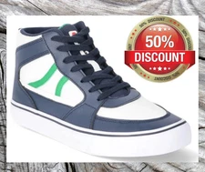 Mens Airwalk Grind Size 9.5 Lace-Up Blue & White High Top Sneakers Shoes NWT  