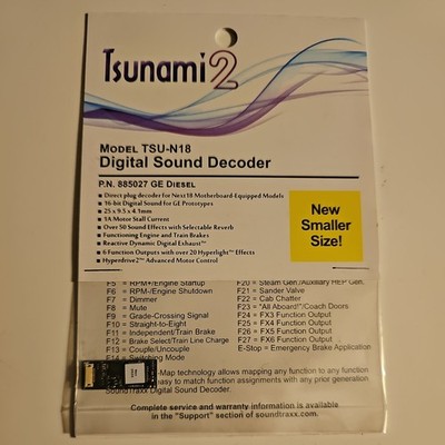 Soundtraxx 885027 Tsunami 2 TSU-N18 Digital Sound Decoder : GE Diesel