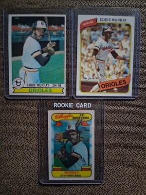 TOPPS, KELLOGG'S EDDIE MURRAY LOT-1978 RC Centered! 1979 #640, 1980 #160, EX-NM