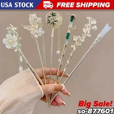 Chinese Style Tassel Hair Stick Floral Traditional Women’s Hairpin