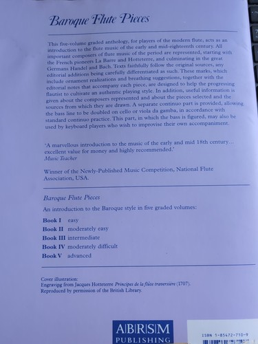 BAROQUE FLUTE PIECES FOR FLUTE/ CELLO (pull-outs) + PIANO-BK 1- ABRSM -GC-F/POST - Picture 4 of 4