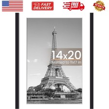 14x20 Picture Frame, Display Pictures 11x17 with Mat or 14 x 20 Without, Wall...