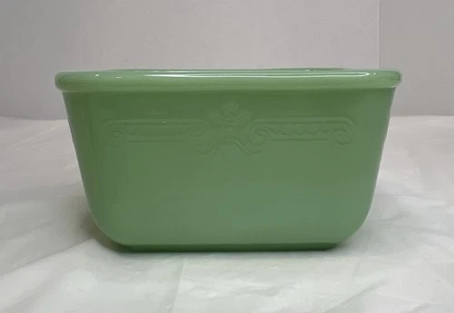 Vintage Jadeite Fire King Philbe Refrigerator Glass Fridge Dish NO LID