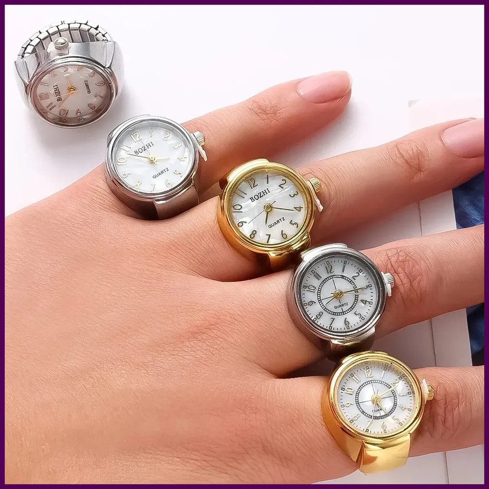 Anillos de pareja unisex, relojes de amor para dedo, relojes de cuarzo de moda p