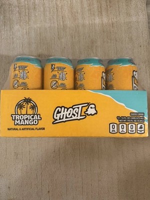 GHOST Energy Drink - 12-Pack, Tropical Mango, 16Oz Cans Expires 09/2026 Skinned