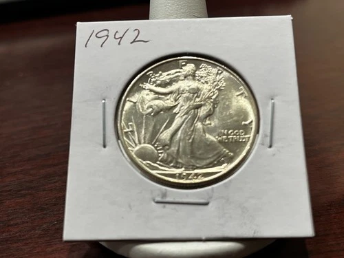 1942 LIBERTY WALKING SILVER HALF HIGH GRADE UNC