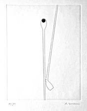 Antonio BUENO "Due pipe di gesso" , 1976 acquaforte originale firmata