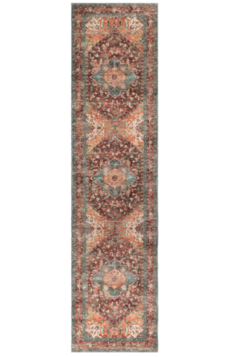 Washable Runner Rug 2x8 Non-Slip Boho Vintage Hallway with Rubber Backing Stain - Picture 2 of 8