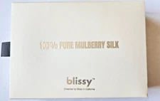 Blissy Sleep Eye Mask 100% Mulberry Silk White Standard Size Unisex, New