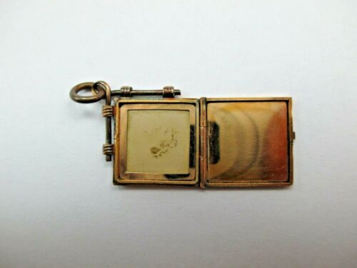 Antik viktorianisch Edwardian 10K Roségold Foto Medaillon Anhänger Uhr Anhänger 100D - Bild 2 von 11