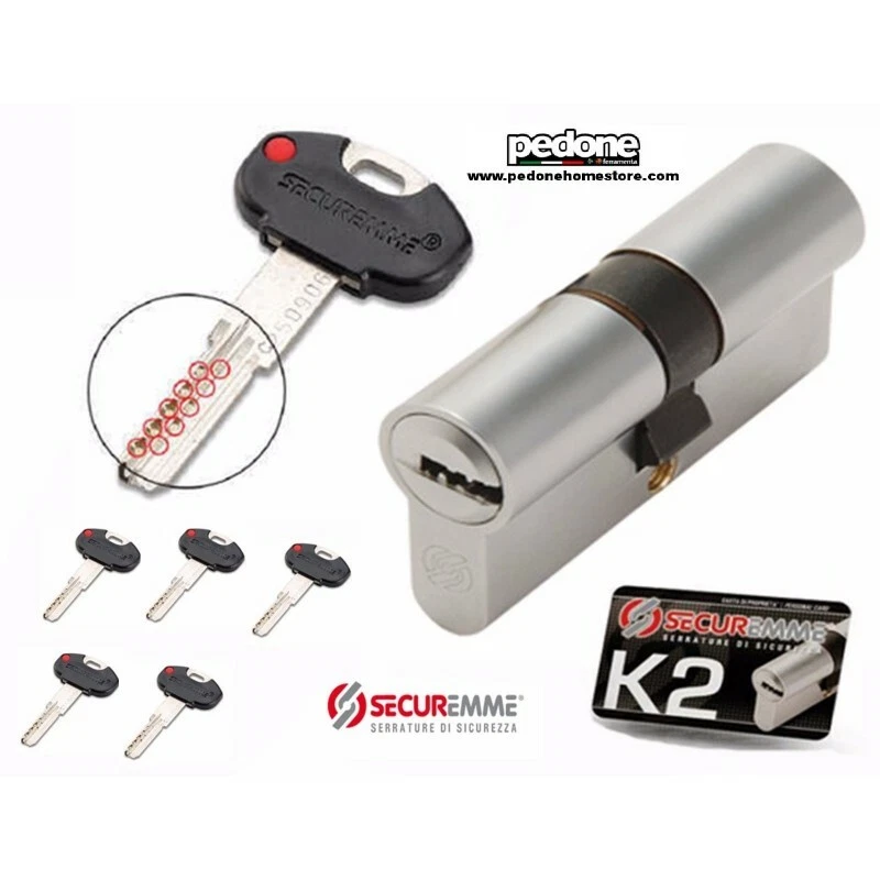 CILINDRO EUROPEO SECUREMME K2 CON 5 CHIAVI