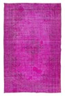 6.4x10.2 Ft Anatolian Handmade Rug Over-Dyed in Fuchsia Pink 4 Modern Interiors