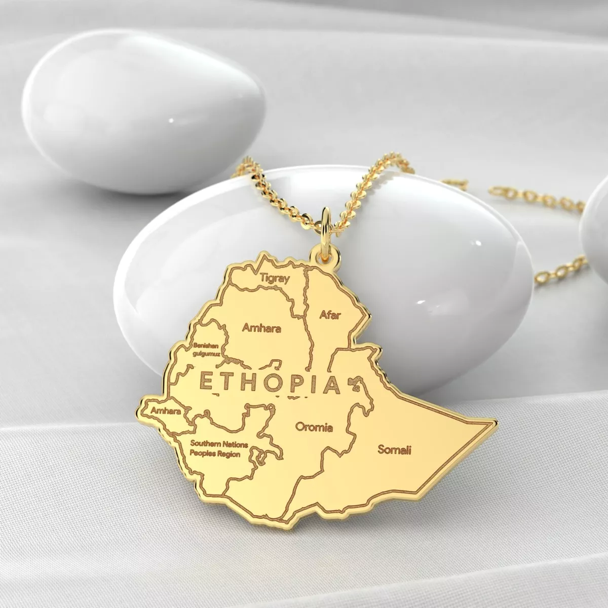 Ethiopian map necklace sale