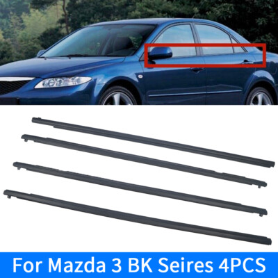 4pc For Mazda 3 BK Seires Outer Weatherstrips Window Trim Belt Sealing Strips