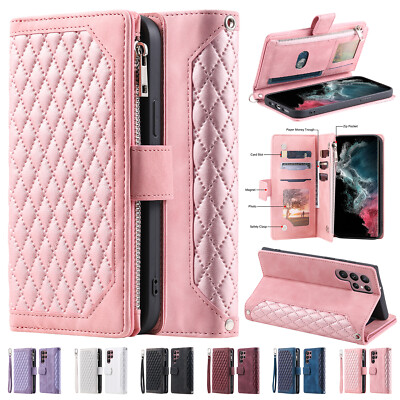 For iPhone 17 16 15 14 13 12 Pro Max Magnetic Leather Case Zipper Wallet Cover