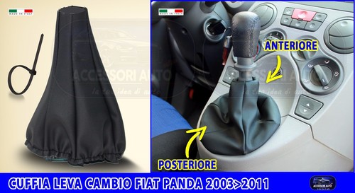 Cuffia Cambio Per Fiat Panda E 500 - 5 Marce, Grigio, In Pelle PU E ABS, Con Pomello - Foto 6